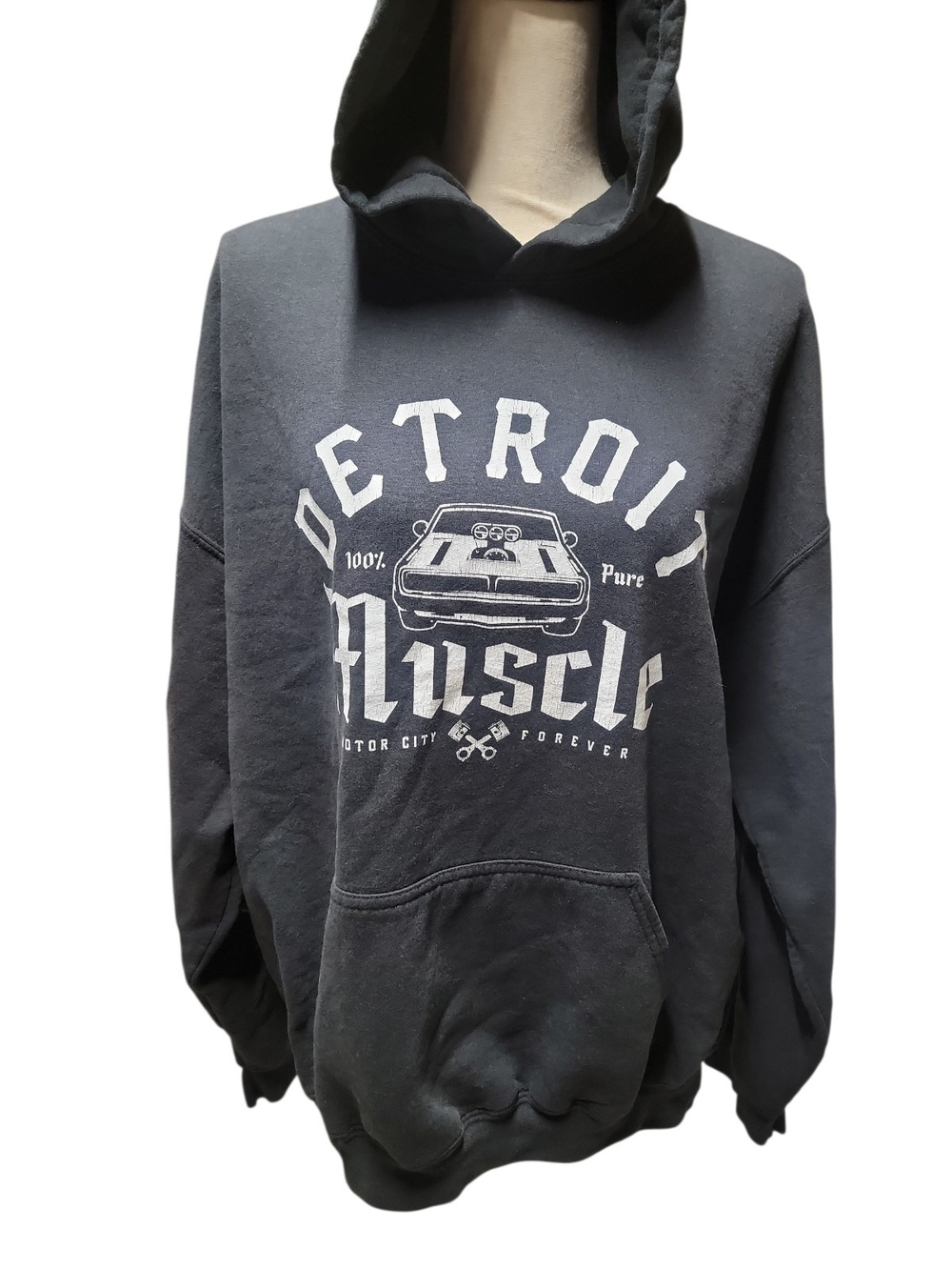 Detroit Muscle Black Graphic Hoodie - Unbranded